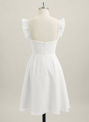 A-line Sleeveless Short Chiffon Homecoming Dress With Ruffle