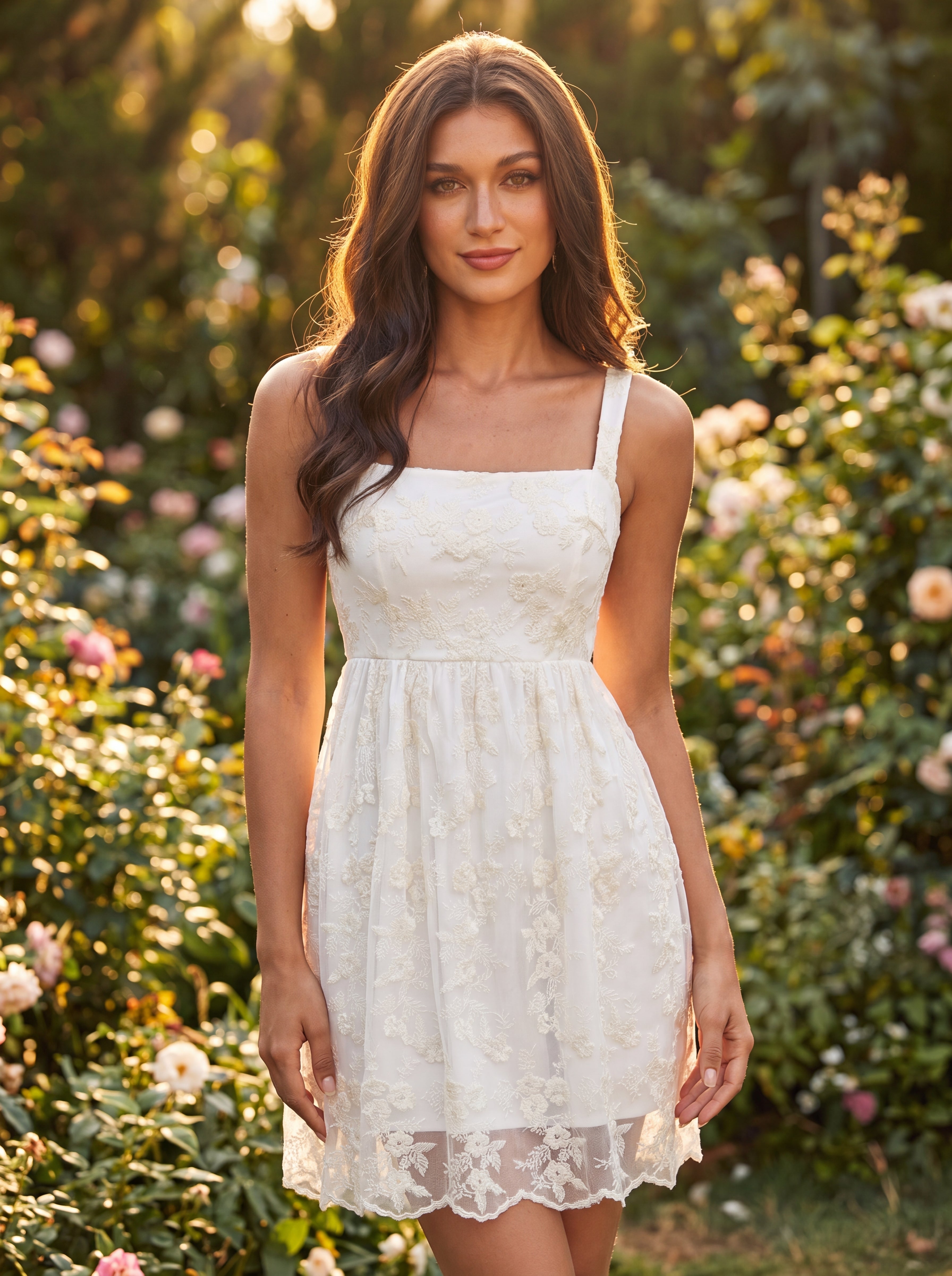 A-line Sleeveless Short Lace Homecoming Dress