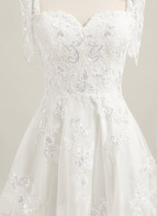 A-line Sleeveless Short Lace Homecoming Dress With Sequins