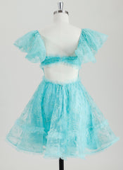 Ball-Gown/Princess Square Short Tulle Homecoming Dress With Ruffle