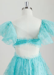 Ball-Gown/Princess Square Short Tulle Homecoming Dress With Ruffle