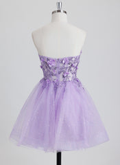 Ball-Gown/Princess Sweetheart Short Tulle Homecoming Dress With 3D Floral Sequins