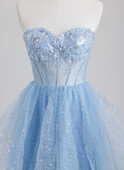 Ball-Gown/Princess Sweetheart Short Tulle Homecoming Dress With Sequins