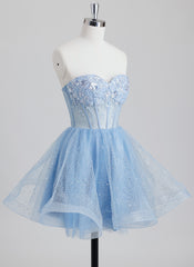 Ball-Gown/Princess Sweetheart Short Tulle Homecoming Dress With Sequins