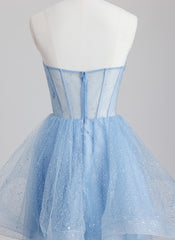Ball-Gown/Princess Sweetheart Short Tulle Homecoming Dress With Sequins