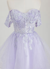 Ball-Gown/Princess Sweetheart Short Tulle Homecoming Dress With Beading Sequins