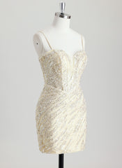 Sheath/Column Sweetheart Short Sequin Homecoming Dress With Beading Sequins