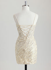 Sheath/Column Sweetheart Short Sequin Homecoming Dress With Beading Sequins