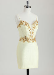 Bodycon V-Neck Short Sequin Homecoming Dress With Beading Sequins