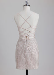 Sheath/Column Sweetheart Short Sequin Homecoming Dress With Beading Sequins