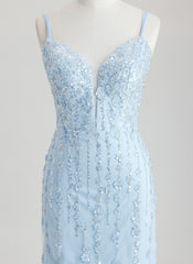 Bodycon V-Neck Short Sequin Homecoming Dress With Beading Sequins