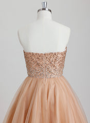 Ball-Gown/Princess Sweetheart Short Tulle Homecoming Dress With Beading Sequins