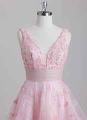 Ball-Gown/Princess V-Neck Short Tulle Homecoming Dress