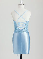 Bodycon V-Neck Short Silky Satin Homecoming Dress With Sequins