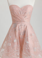 A-line Sweetheart Short Organza Homecoming Dress With Pleated