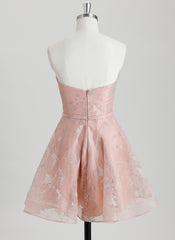 A-line Sweetheart Short Organza Homecoming Dress With Pleated