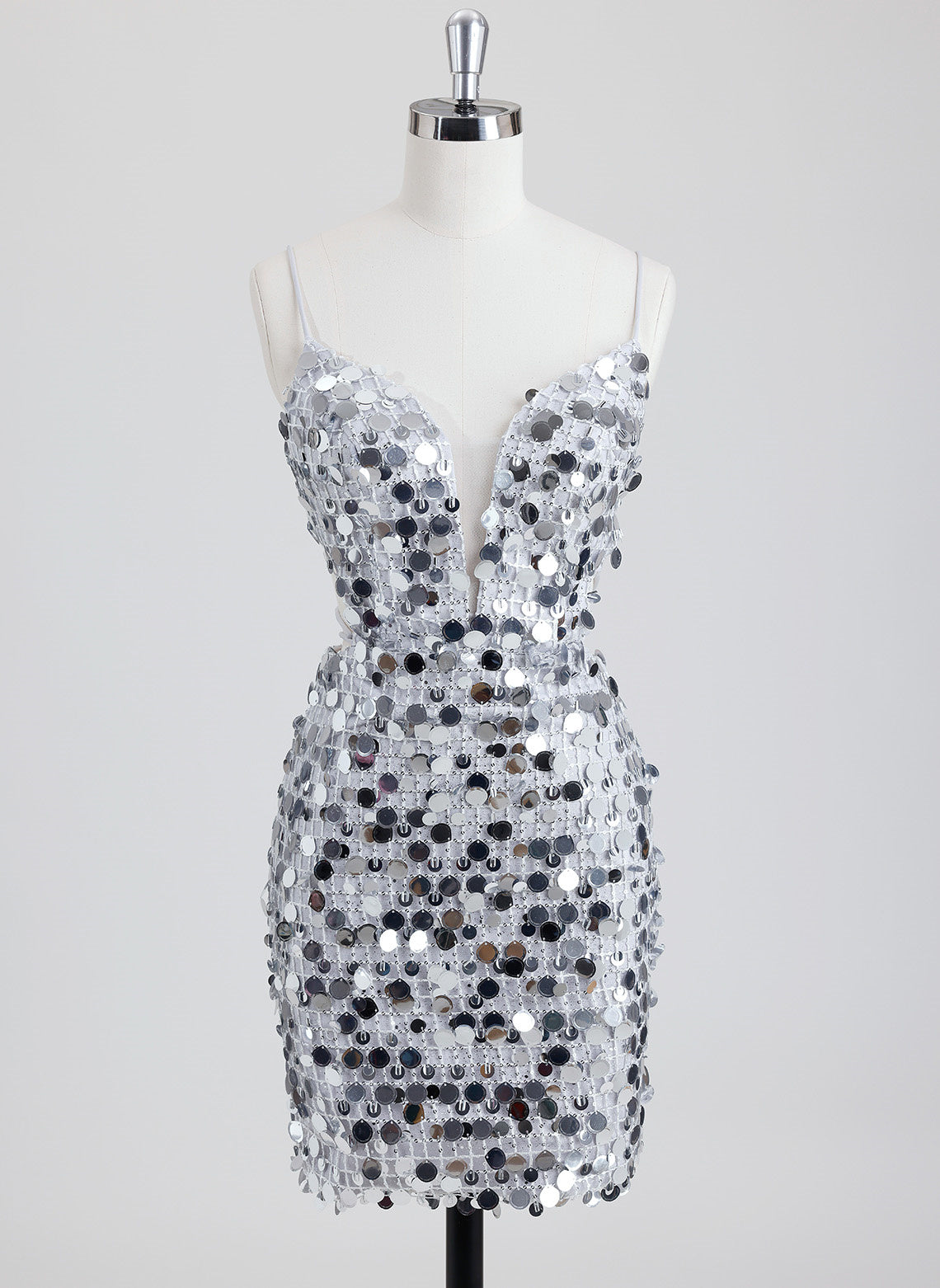 Sheath/Column V-Neck Short Sequin Mini Dress With Beading Sequins