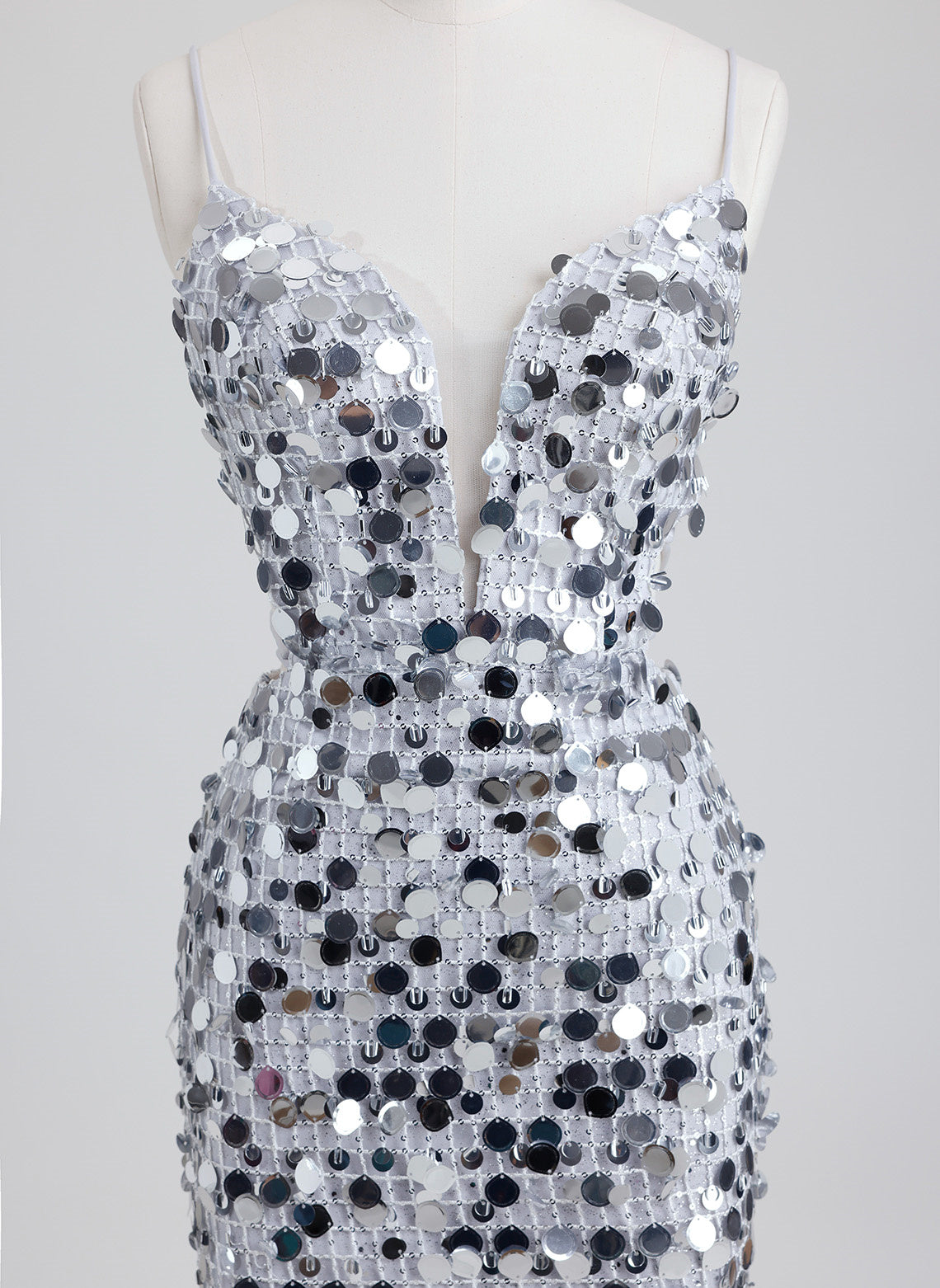 Sheath/Column V-Neck Short Sequin Mini Dress With Beading Sequins