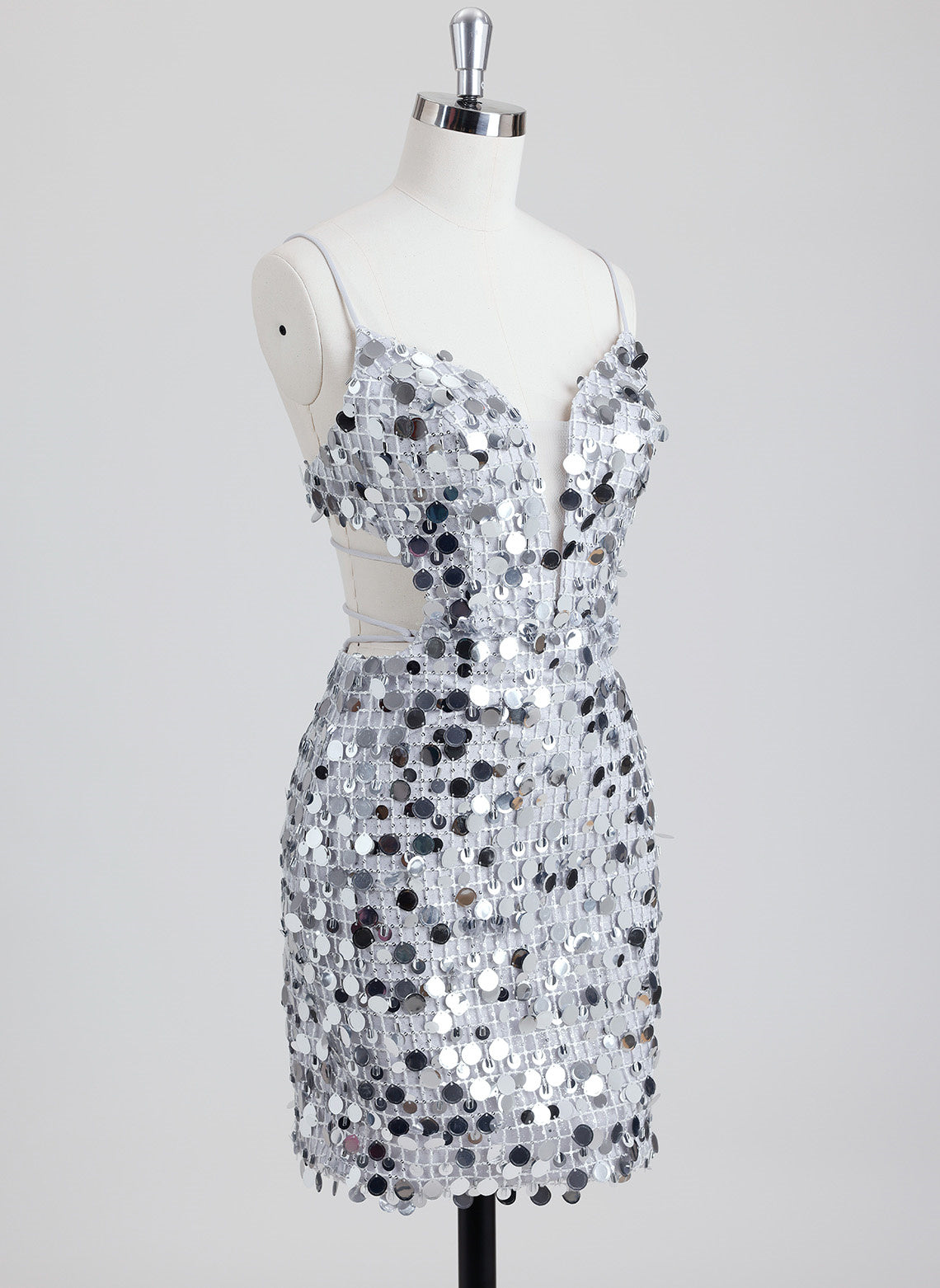 Sheath/Column V-Neck Short Sequin Mini Dress With Beading Sequins