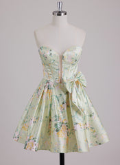Ball-Gown/Princess Sweetheart Short Satin Mini Dress With Bow