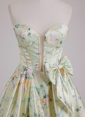 Ball-Gown/Princess Sweetheart Short Satin Mini Dress With Bow