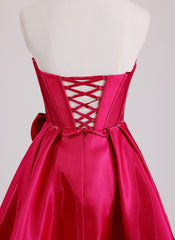 Ball-Gown/Princess Sweetheart Short Satin Mini Dress With Bow