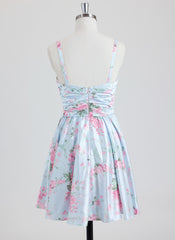Ball-Gown/Princess Sweetheart Short Silky Satin Mini Dress With Pleated
