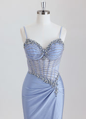 Sheath Spaghetti Traps Short Silky Satin Homecoming Dress With Rhinestone
