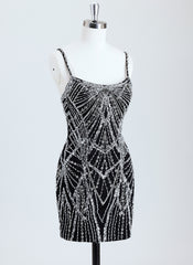 Sheath/Column Scoop Short Sequin Homecoming Dress With Beading Sequins
