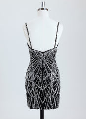 Sheath/Column Scoop Short Sequin Homecoming Dress With Beading Sequins