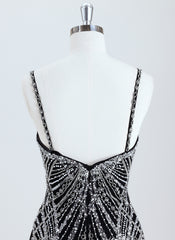 Sheath/Column Scoop Short Sequin Homecoming Dress With Beading Sequins