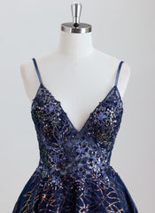 Ball-Gown/Princess Spaghetti Straps Short Sequined Homecoming Dress With Sequins