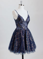 Ball-Gown/Princess Spaghetti Straps Short Sequined Homecoming Dress With Sequins