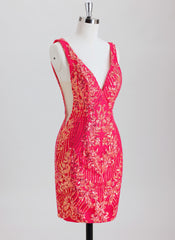 Sheath/Column Short Sequin Homecoming Dress With Sequins