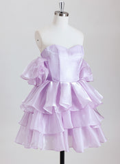 Ball-Gown/Princess Short Sleeve Short Organza Homecoming Dress With Ruffle