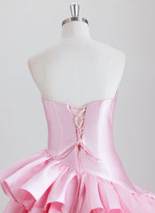 Ball-Gown/Princess Sleeveless Short Satin Homecoming Dress With Ruffle