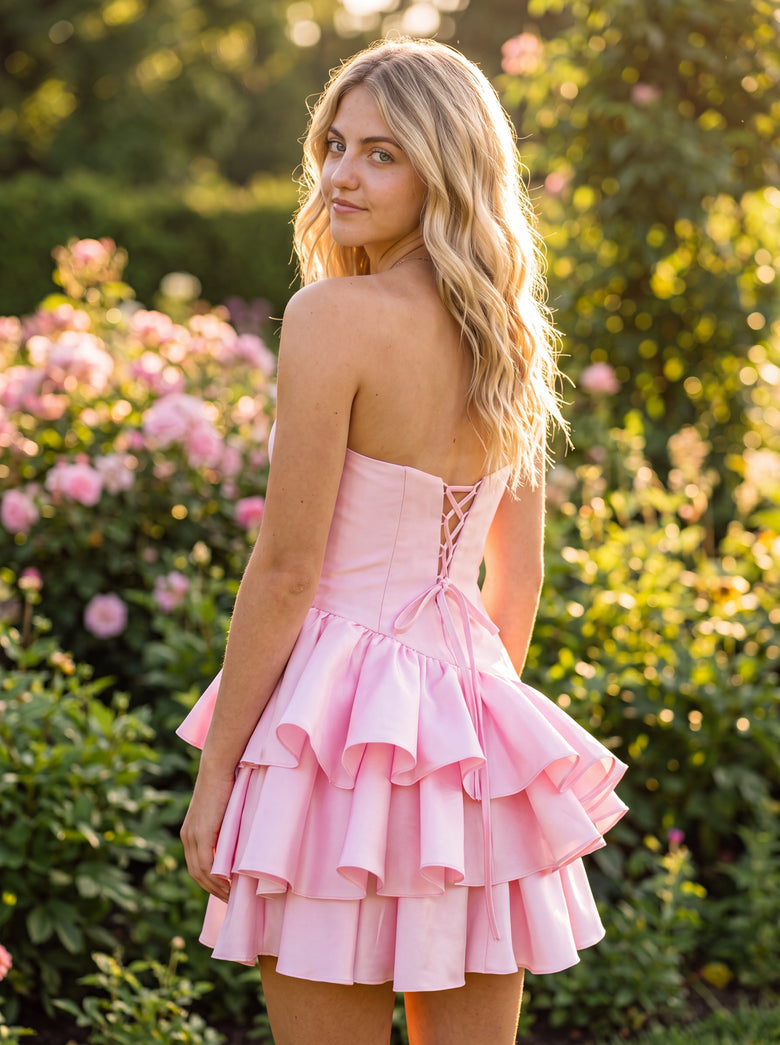 short princess dress A-line Black Homecoming with Pockets this beautiful pink dress is sure to make you feel like royalty. Ball-Gown/Princess Sleeveless Short Satin Homecoming