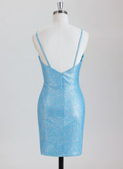 Sheath/Column Short Metallic Homecoming Dress