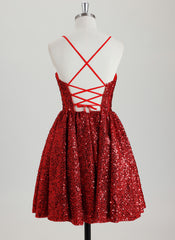 Ball-Gown/Princess Sweetheart Short Sequin Homecoming Dress With Sequins