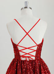 Ball-Gown/Princess Sweetheart Short Sequin Homecoming Dress With Sequins