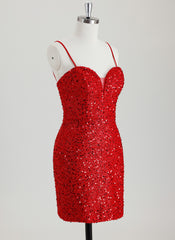 Sheath/Column Sweetheart Short Sequin Homecoming Dress With Sequins