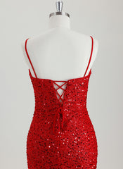 Sheath/Column Sweetheart Short Sequin Homecoming Dress With Sequins
