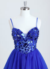 Ball-Gown/Princess V-Neck Short Tulle Homecoming Dress With Rhinestone Beading Sequins