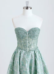 Ball-Gown/Princess Sweetheart Short Jacquard Homecoming Dress With Sequins Appliques Lace
