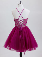 Ball-Gown/Princess Sweetheart Short Tulle Homecoming Dress With Rhinestone Beading