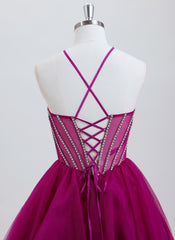 Ball-Gown/Princess Sweetheart Short Tulle Homecoming Dress With Rhinestone Beading