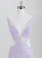 Sheath/Column V-Neck Short Sequin Homecoming Dress With Beading Sequins
