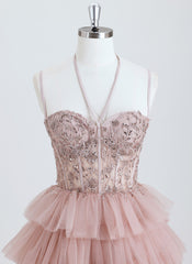 Ball-Gown/Princess Sweetheart Short Tulle Homecoming Dress With Sequins
