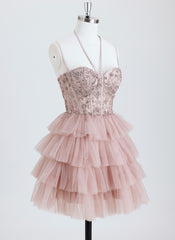 Ball-Gown/Princess Sweetheart Short Tulle Homecoming Dress With Sequins