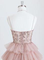 Ball-Gown/Princess Sweetheart Short Tulle Homecoming Dress With Sequins
